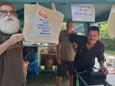 Brat- und Currywurststand auf dem Mittelaltermarkt Schlossfehde — Bild 3